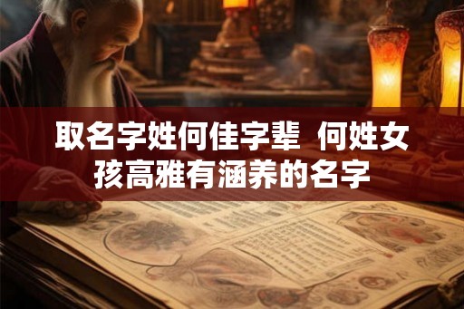 取名字姓何佳字辈  何姓女孩高雅有涵养的名字