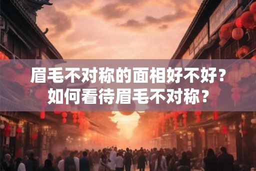 眉毛不对称的面相好不好？如何看待眉毛不对称？