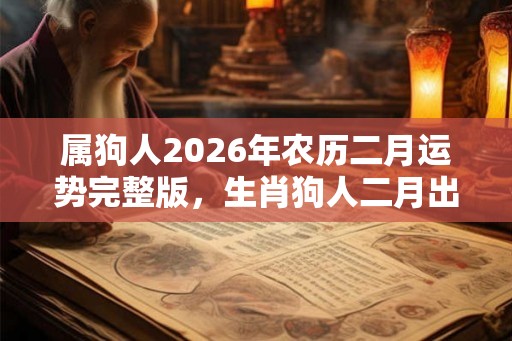 属狗人2026年农历二月运势完整版,生肖狗人二月出生人的命运 属狗人2026年农历二月运势完整版,生肖狗人二月出生人的命运