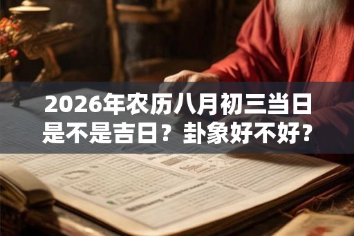 2026年农历八月初三当日是不是吉日?卦象好不好? 2026年农历八月初三当日是不是吉日?卦象好不好?