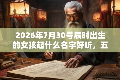 2026年7月30号辰时出生的女孩起什么名字好听，五行是什么？