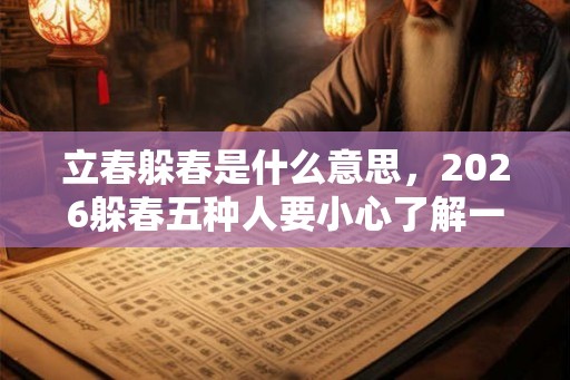 立春躲春是什么意思，2026躲春五种人要小心了解一下