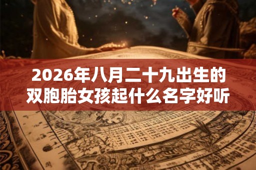 2026年八月二十九出生的双胞胎女孩起什么名字好听，五行属什么