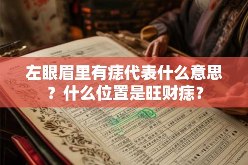 左眼眉里有痣代表什么意思？什么位置是旺财痣？