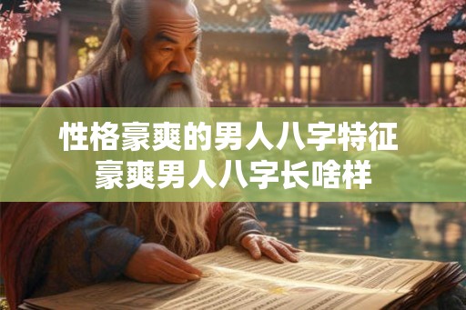 性格豪爽的男人八字特征 豪爽男人八字长啥样