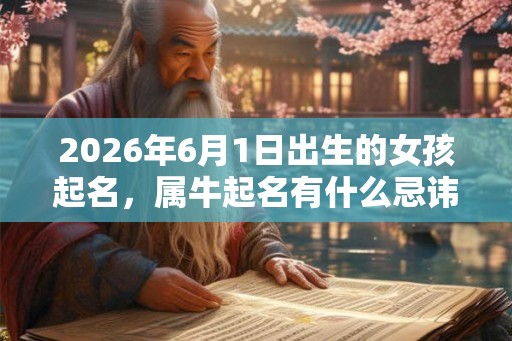 2026年6月1日出生的女孩起名，属牛起名有什么忌讳？