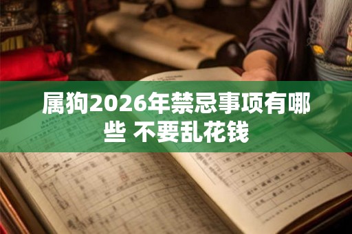 属狗2026年禁忌事项有哪些 不要乱花钱