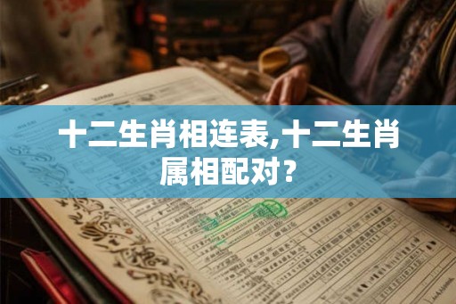 十二生肖相连表,十二生肖属相配对？
