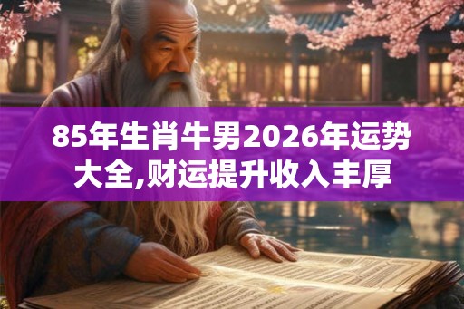 85年生肖牛男2026年运势大全,财运提升收入丰厚