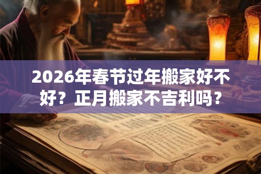 2026年春节过年搬家好不好？正月搬家不吉利吗？