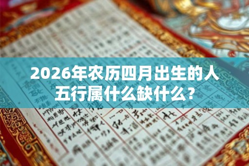 2026年农历四月出生的人五行属什么缺什么？