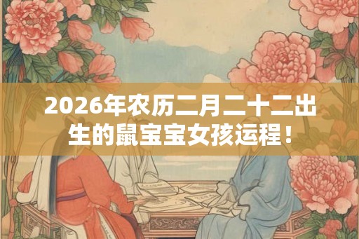 2026年农历二月二十二出生的鼠宝宝女孩运程! 2026年农历二月二十二出生的鼠宝宝女孩运程!