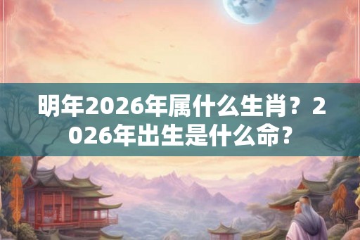 明年2026年属什么生肖？2026年出生是什么命？