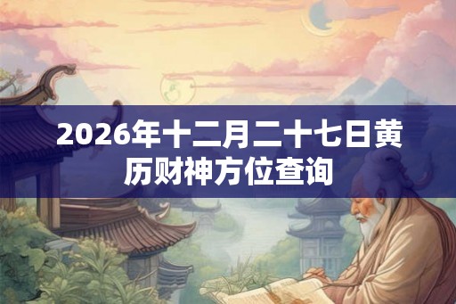 2026年十二月二十七日黄历财神方位查询 2026年十二月二十七日黄历财神方位查询
