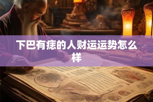 下巴有痣的人财运运势怎么样