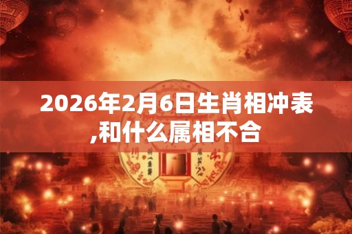 2026年2月6日生肖相冲表,和什么属相不合