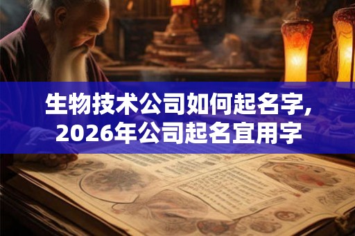 生物技术公司如何起名字,2026年公司起名宜用字