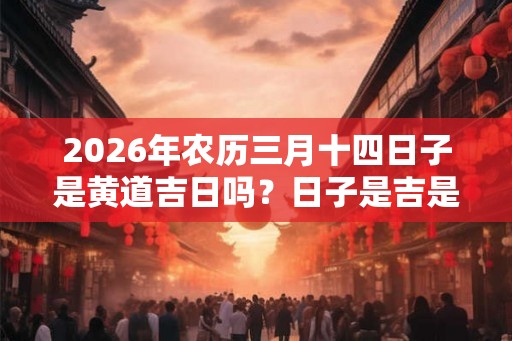 2026年农历三月十四日子是黄道吉日吗？日子是吉是凶？