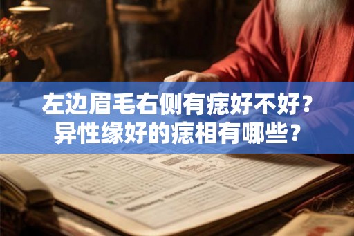 左边眉毛右侧有痣好不好？异性缘好的痣相有哪些？