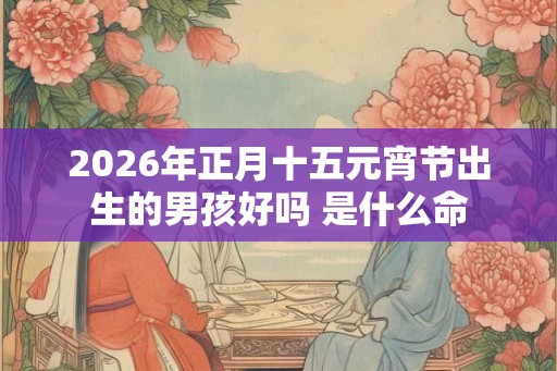 2026年正月十五元宵节出生的男孩好吗 是什么命