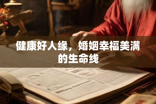 健康好人缘，婚姻幸福美满的生命线