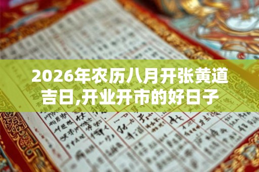 2026年农历八月开张黄道吉日,开业开市的好日子