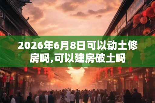 2026年6月8日可以动土修房吗,可以建房破土吗 2026年6月8日可以动土修房吗,可以建房破土吗