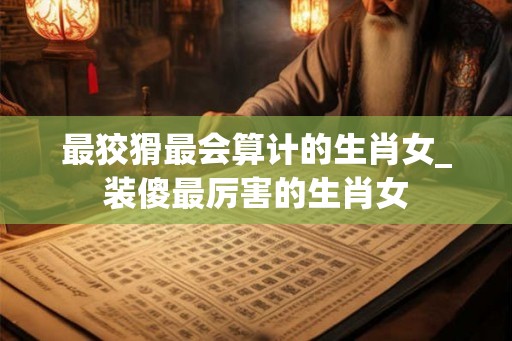 最狡猾最会算计的生肖女_装傻最厉害的生肖女