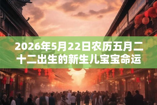 2026年5月22日农历五月二十二出生的新生儿宝宝命运与取名字技巧