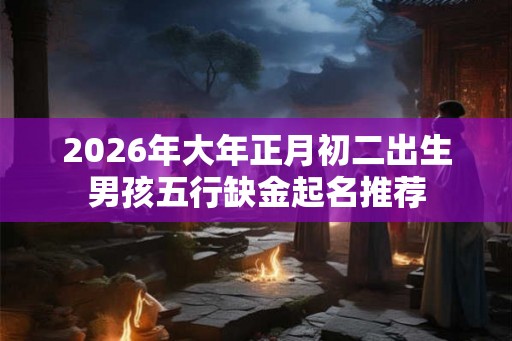 2026年大年正月初二出生男孩五行缺金起名推荐