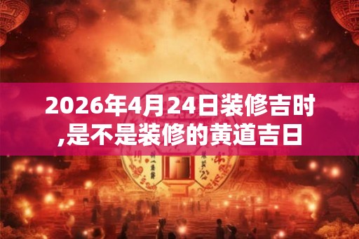 2026年4月24日装修吉时,是不是装修的黄道吉日