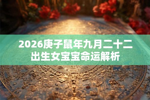 2026庚子鼠年九月二十二出生女宝宝命运解析 2026庚子鼠年九月二十二出生女宝宝命运解析