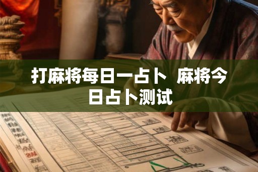 打麻将每日一占卜 麻将今日占卜测试 打麻将每日一占卜 麻将今日占卜测试