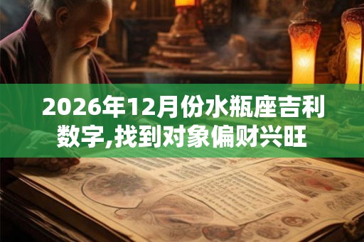 2026年12月份水瓶座吉利数字,找到对象偏财兴旺 2026年12月份水瓶座吉利数字,找到对象偏财兴旺