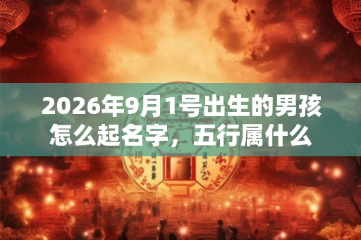 2026年9月1号出生的男孩怎么起名字，五行属什么