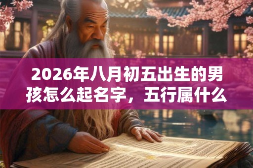 2026年八月初五出生的男孩怎么起名字，五行属什么