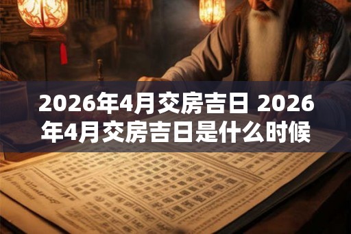 2026年4月交房吉日 2026年4月交房吉日是什么时候