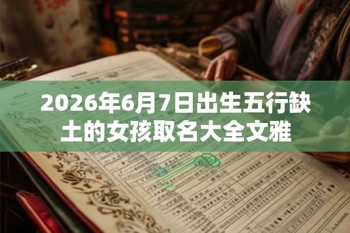 2026年6月7日出生五行缺土的女孩取名大全文雅