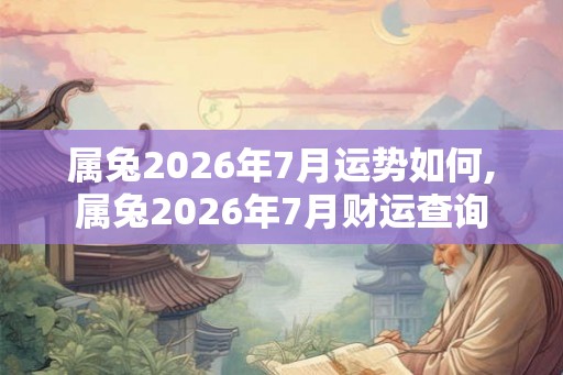 属兔2026年7月运势如何,属兔2026年7月财运查询