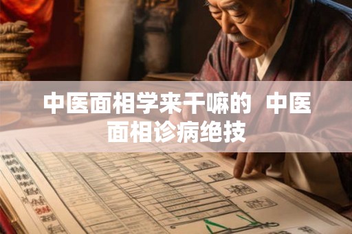 中医面相学来干嘛的  中医面相诊病绝技