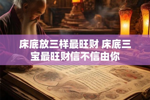 床底放三样最旺财 床底三宝最旺财信不信由你