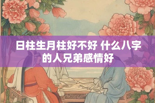 日柱生月柱好不好 什么八字的人兄弟感情好