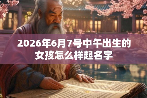 2026年6月7号中午出生的女孩怎么样起名字