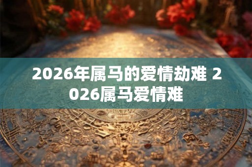 2026年属马的爱情劫难 2026属马爱情难