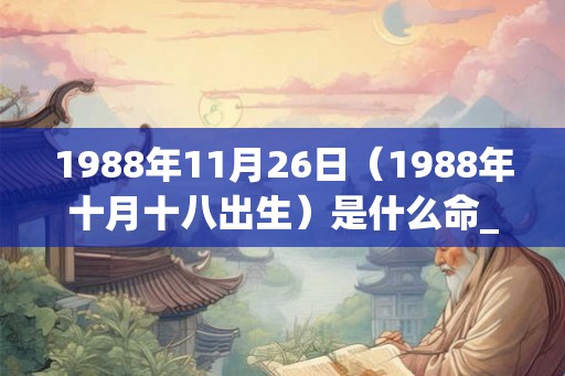 1988年11月26日（1988年十月十八出生）是什么命_命运如何