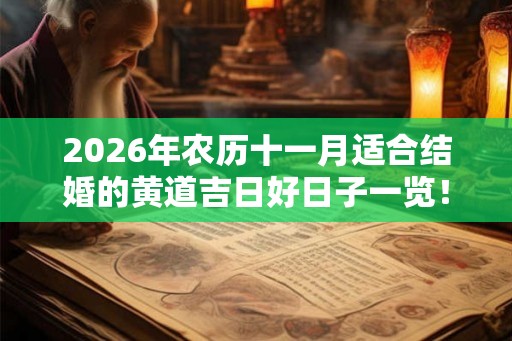 2026年农历十一月适合结婚的黄道吉日好日子一览！