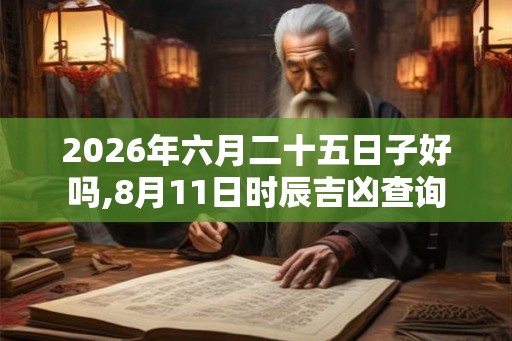 2026年六月二十五日子好吗,8月11日时辰吉凶查询