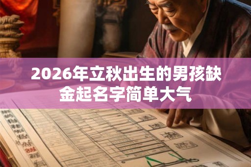 2026年立秋出生的男孩缺金起名字简单大气 2026年立秋出生的男孩缺金起名字简单大气