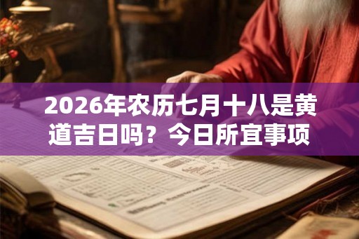 2026年农历七月十八是黄道吉日吗?今日所宜事项 2026年农历七月十八是黄道吉日吗?今日所宜事项