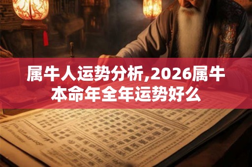 属牛人运势分析,2026属牛本命年全年运势好么